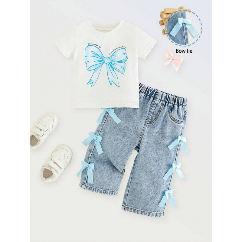 TransfronterizoBaby Girls Casual Daily Outfit Blanco suave cuello redondo