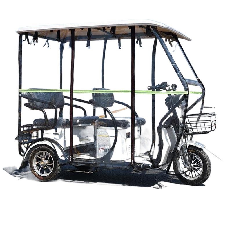 電動雨よけ、電動ペダル、電動厚みのあるユニバーサル三輪車カーポートカーテン、三輪車透明|undefined