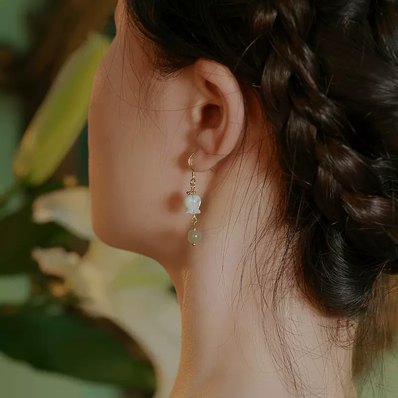 蓝铃花耳环2024年新款潮女夏小众设计感轻奢高级耳钩耳坠耳钉耳坠