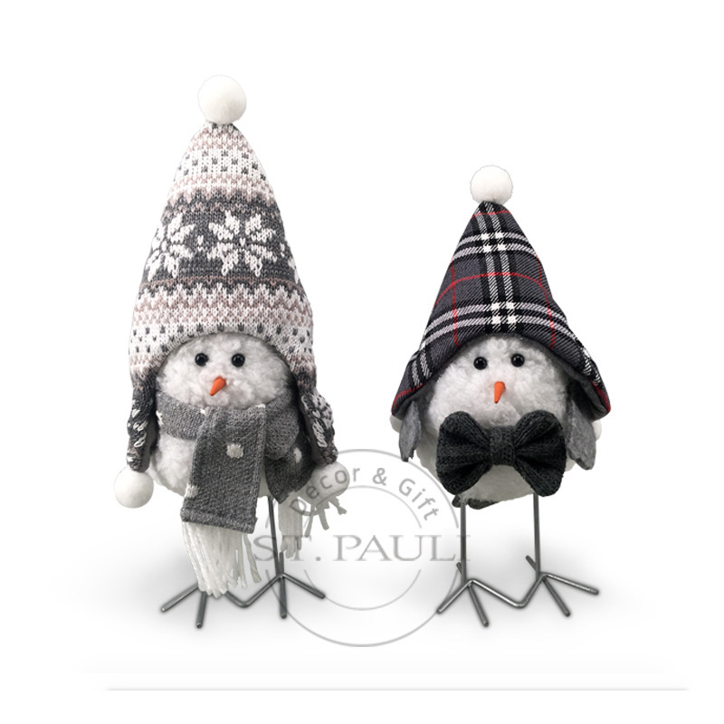 【カスタム工場】小鳥クリスマス装飾品妖精フクロウ雪だるまデスクトップクリスマス装飾品|undefined