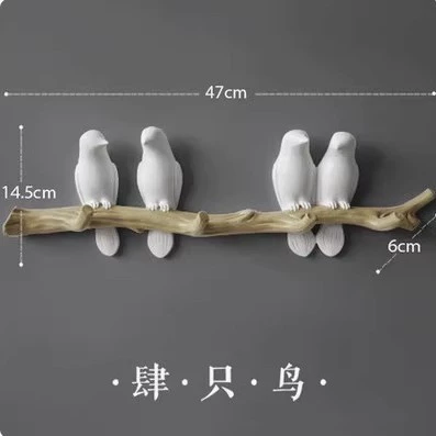 Простой скандинавский трехмерный крючок для птиц, креативный входной дверной крючок для украшения комнаты, крючок для одежды, вешалка для ключей