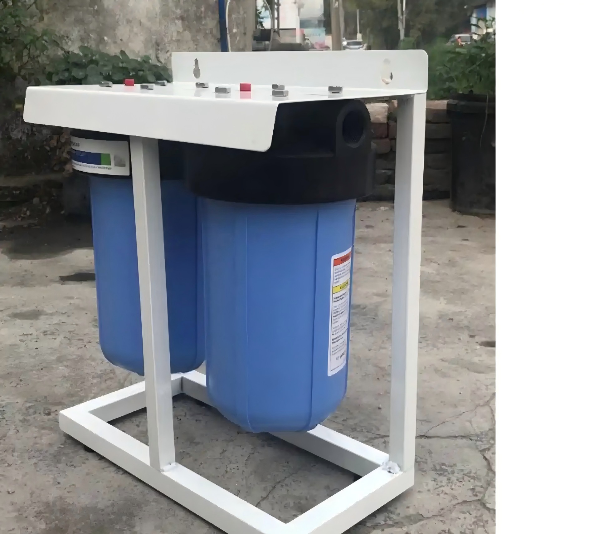 Prefiltro gordo grande de 20 pulgadas, agua del grifo de la cocina de tres niveles, purificador de agua para toda la casa, botella azul transparente, estante de gran flujo image 13