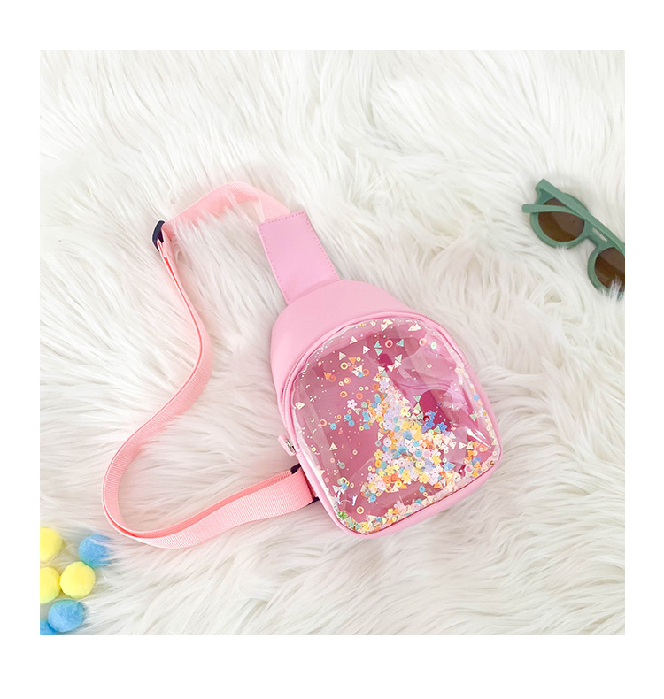 Pvc Candy Color Plastic Transparent Children's Chest Bag Crossbody Small Bag Shoulder Bag display picture 3