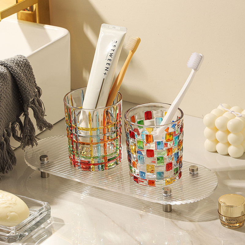 Toothbrush Cup, Glass Brushing Cup, Household Mouthwash Cup, High-End Toothbrush Holder, Luxury Toothbrush Cup, Bathroom Toiletry Set Toothbrush Cup, Glass Brushing Cup, Household Mouthwash Cup, High-End Toothbrush Holder, Luxury Toothbrush Cup, Bathroom Toiletry Set