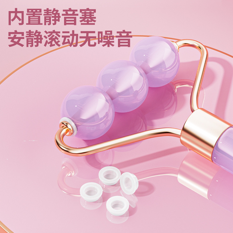 Nuevo rodillo de doble cabeza masaje facial no jade ojo facial levantamiento de masaje apretado conjunto de herramientas de belleza