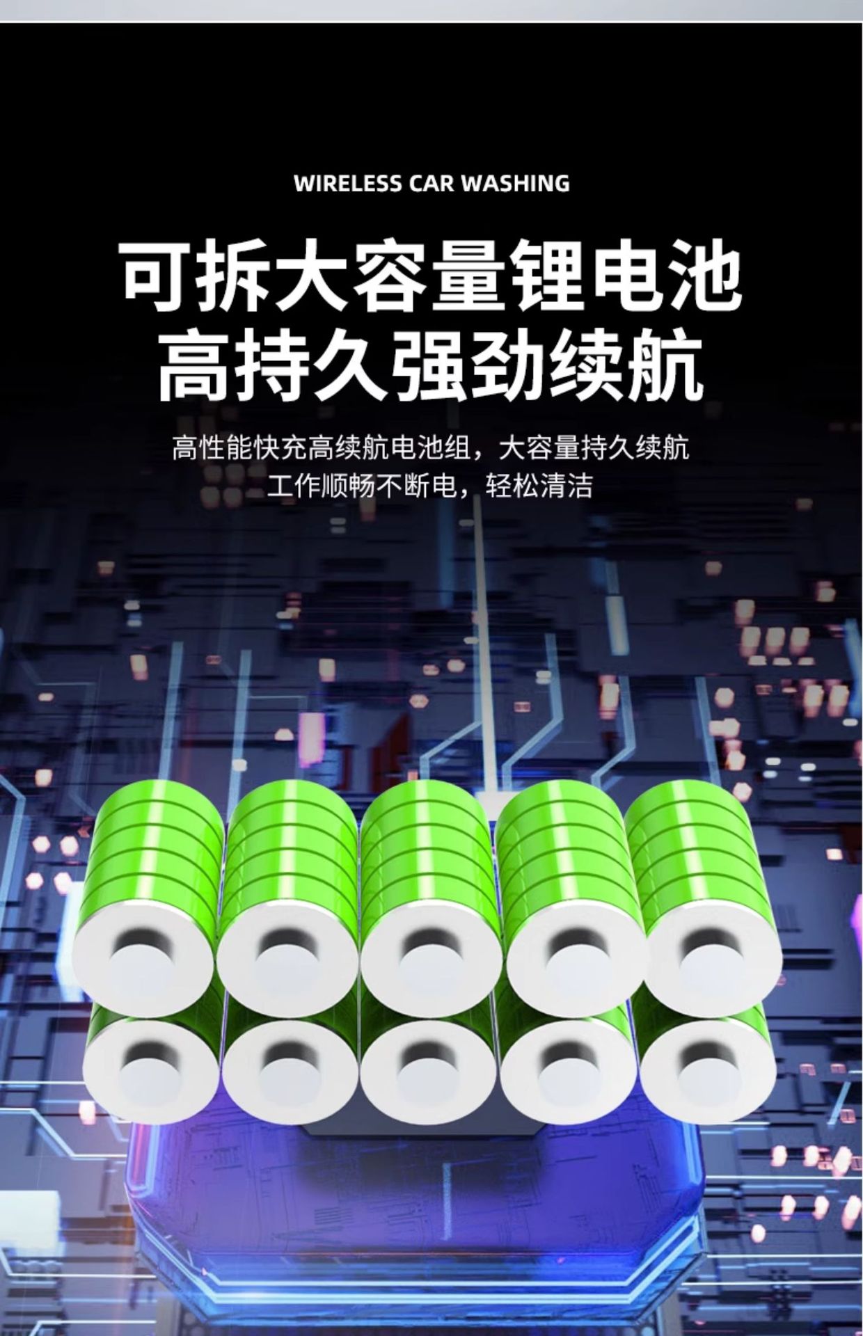 Suitable for Wireless High-Pressure Car Washers, Portable Water Guns, Household Powerful Car Brush Pumps, Car Wash Tools, Lithium Battery Washers