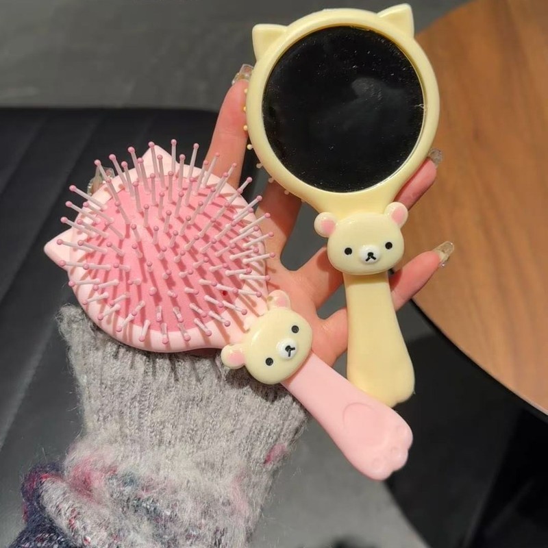 新しいリラックマエアバッグツーインワンコームかわいい漫画エアクッションポータブルマッサージミニハンドヘルドミラーコーム|undefined