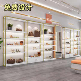 鞋店鞋架展示架商场带灯展示柜童鞋店包包店落地鞋子货架装修图片