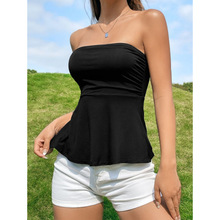 H 29905 Off shoulder waist camisole tops һ�ּ�����Ĩ������