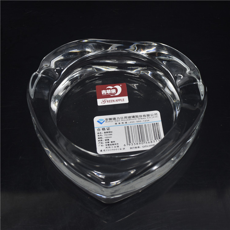 Manzana verde transparente diamante cigarrillos cenicero KTV hotel casero cuadrado cenicero de vidrio redondo al por mayor
