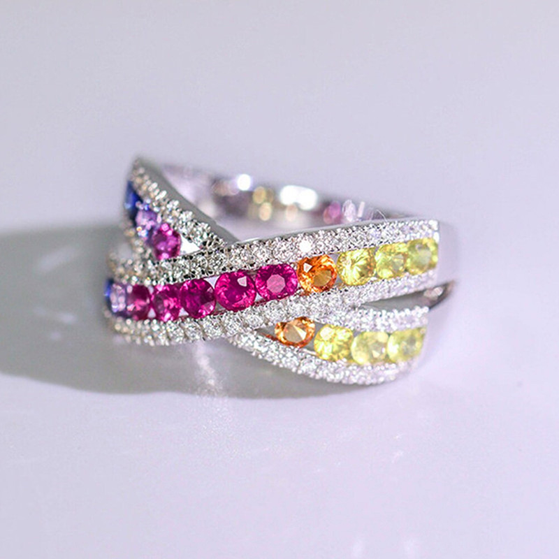 Casual, Daily Occasion Copper Material Wholesale Jewelry Elegant Glam Color Block Copper Zircon Plating Rings