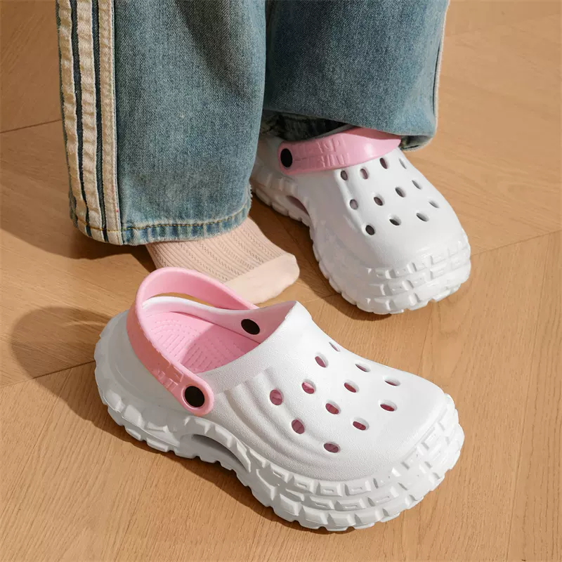 2025夏季男女款厚底洞洞鞋户外沙滩防滑耐磨休闲情侣款包头百搭鞋