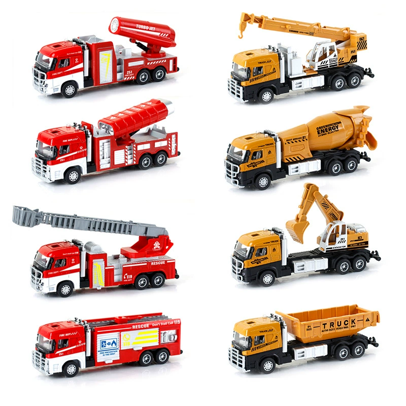 Игрушечная металлическая модель автомобиля в масштабе 1:60 для мальчиков - пожарная/инженерная машина, другой бренд