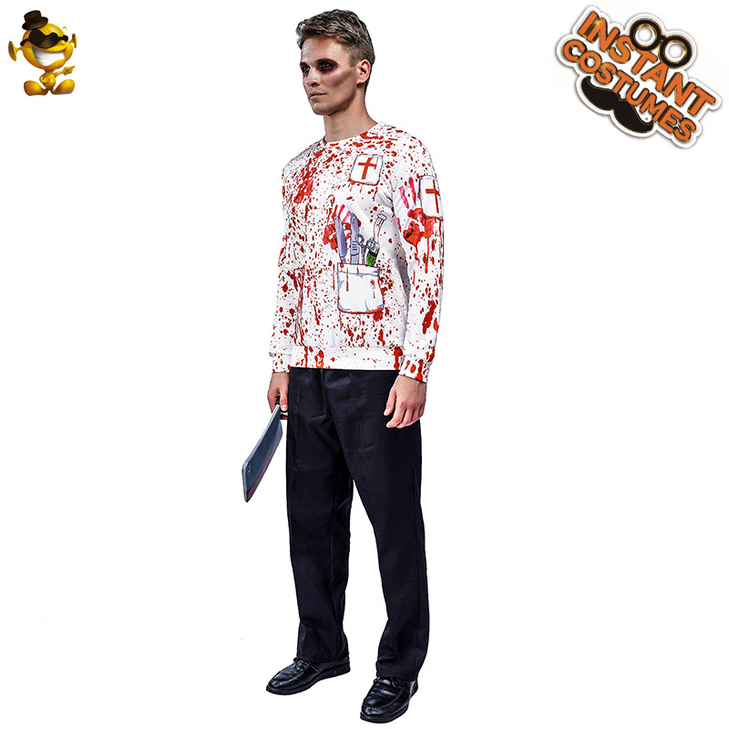 Gran hombre horror sangriento cirujano etapa traje Halloween fiesta ropa rendimiento traje mascarada traje