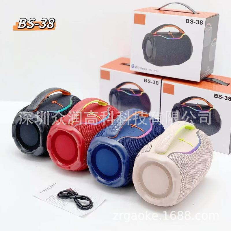 Bs-38 Wireless Bluetooth Speaker Home Tws Portable Rgb Light Outdoor Subwoofer Gift Speaker