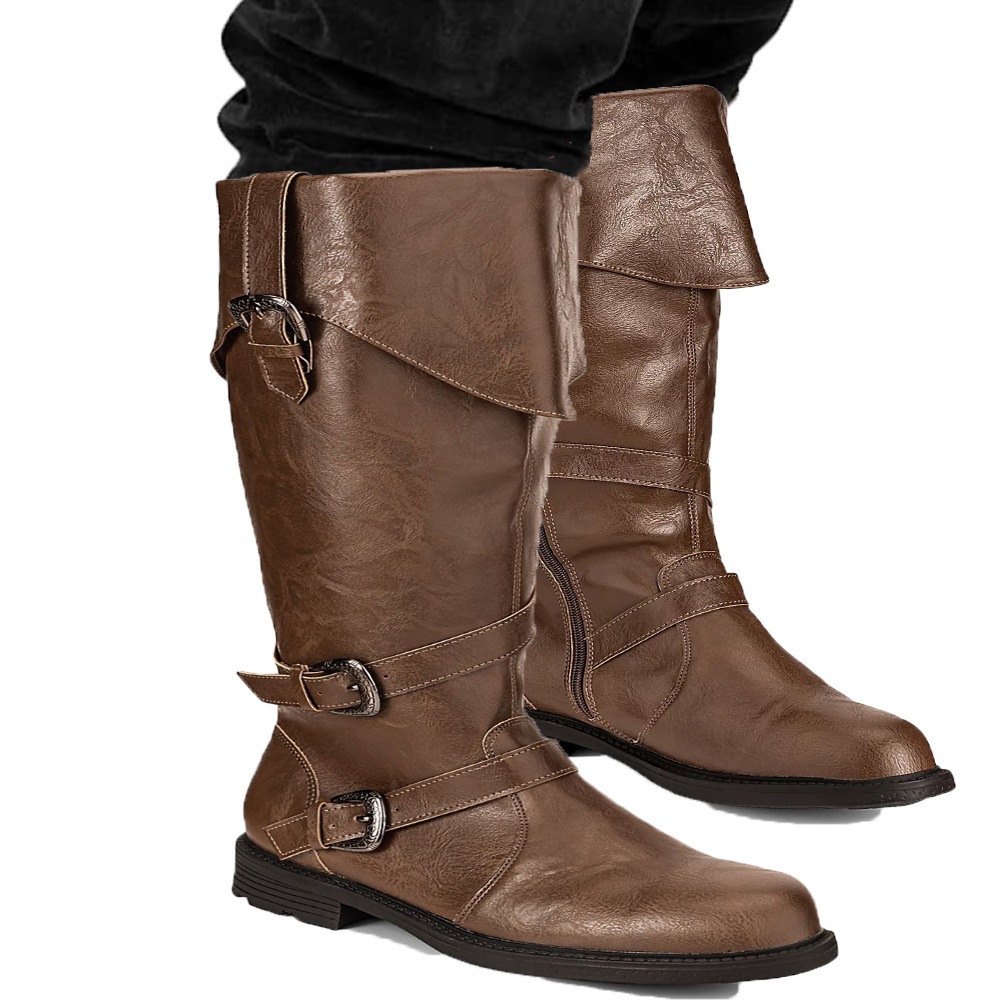 Amazon Independent Station Cross-border Foreign Trade New European and American Retro Medieval Renaissance Halloween plus size Men's Boots