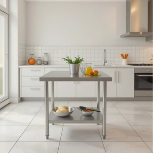 Customizable Stainless Steel Workbench for Kitchen, Household and Commercial Rectangular Operation and Vegetable Cutting