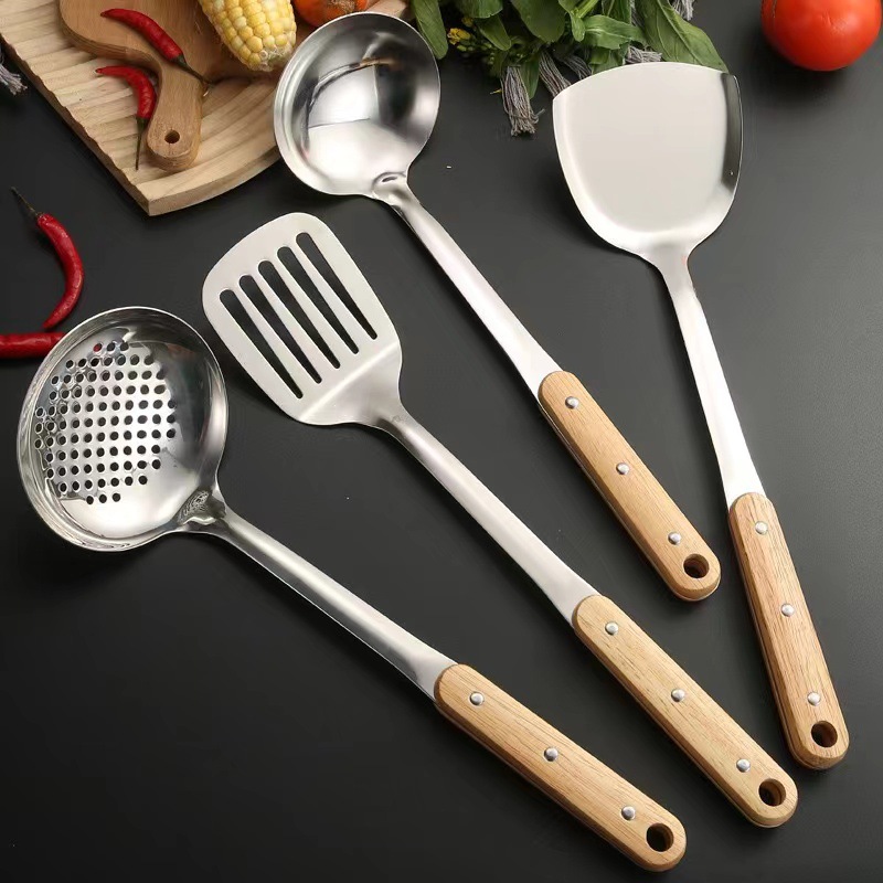 acero inoxidable cuchilla de cocina cuchilla de cocina hogar cuchilla de cocina mango de madera grueso tres clavos mango de madera sólida