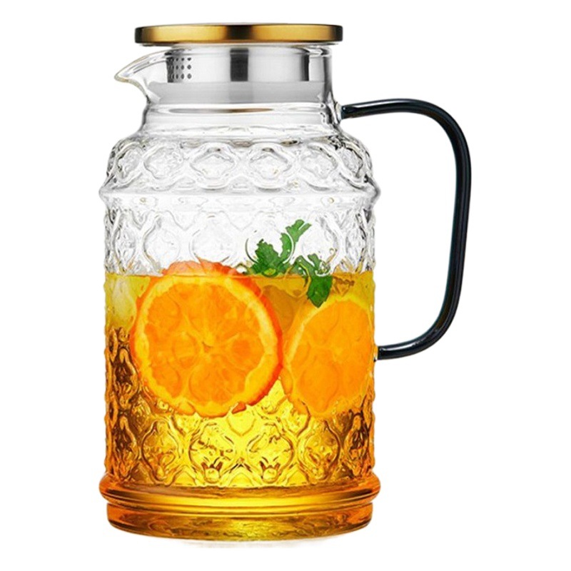Begonia flor hervidor de vidrio botella de agua fría de alto aspecto hogar jugo olla refrigerador botella de agua fría traje de gran capacidad con taza