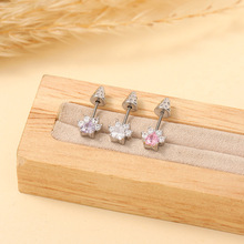 微镶猫爪尖锥锆石耳骨钉小众甜美可叠戴少女时尚耳钉个性穿刺饰品