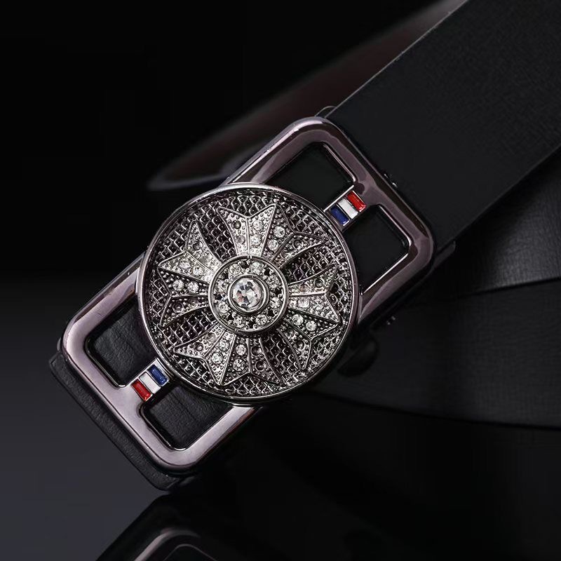 Cinturón Paul para hombres jóvenes y de mediana edad sin dientes, hebilla automática, cinturón interior, cinturón de PU anti-cuero general, por lotes