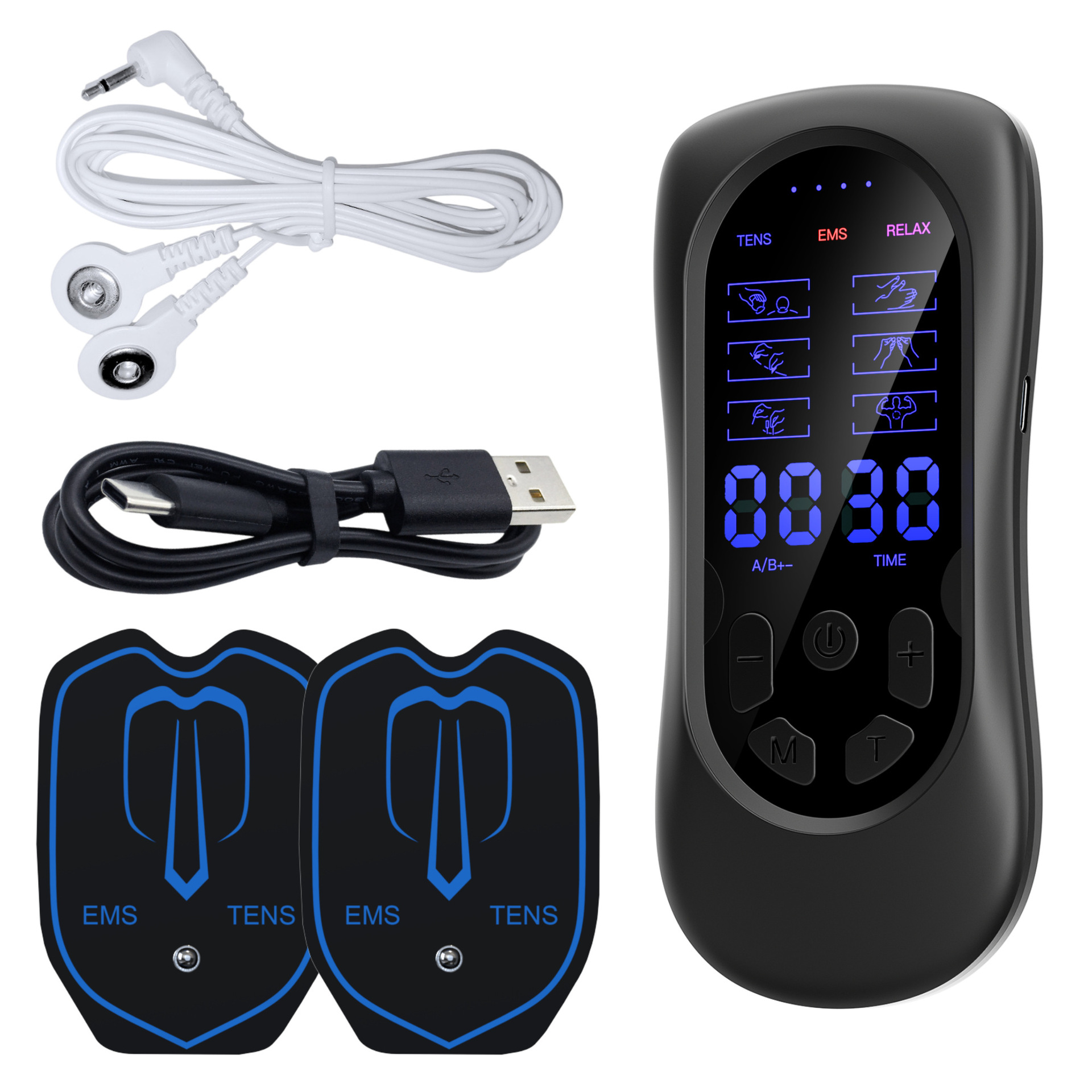 Instrumento de fisioterapia de meridianos digitales transfronterizos Masajeador de pulso de baja frecuencia de doble canal Masajeador de pulso electrónico Pegatinas de masaje