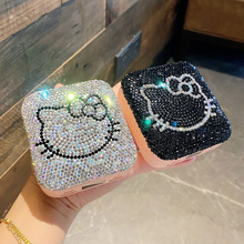 爆款高颜值美妆镜充电宝自带线轻奢镶钻kt猫移动电源便携大容量