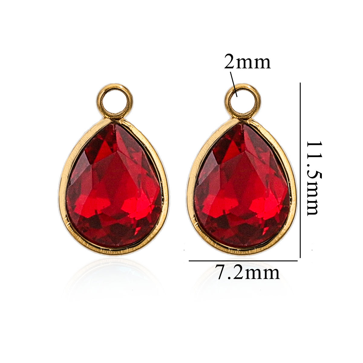 Acero inoxidable vidrio cristal colgante gotas de agua gemas de color colgante de acero titanio accesorios de joyería DIY