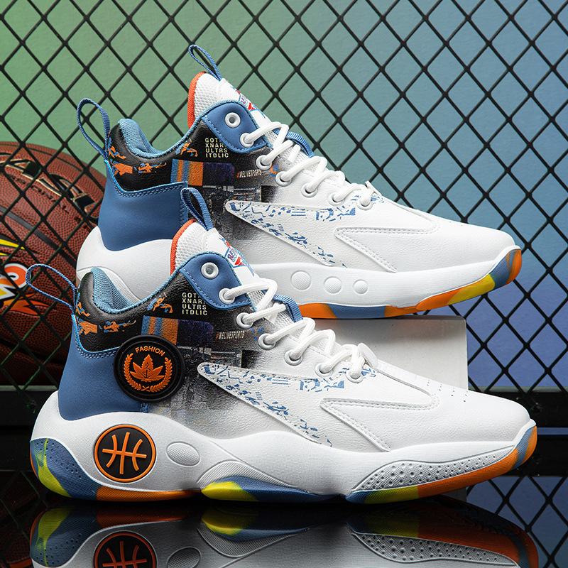 2025 New Basketball Shoes Fashion Trendy Running Sports Dad Shoes High Top Wholesale Men's Shoes Plaid Breathable Shoes