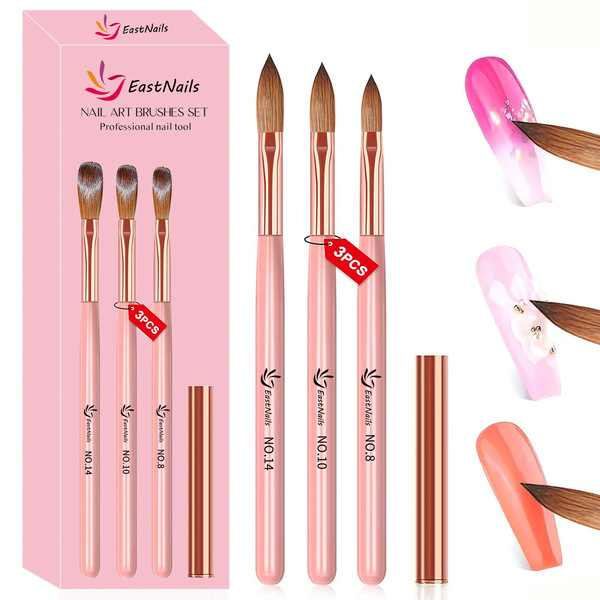 fuchsia manicure brush to create relief patterns for manicure