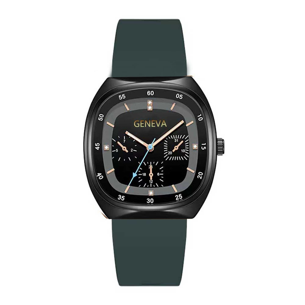 Nueva moda casual y generoso reloj reloj de cinta de silicona deportes falso tres ojos en vivo temperamento de negocios reloj de cuarzo para hombres y mujeres