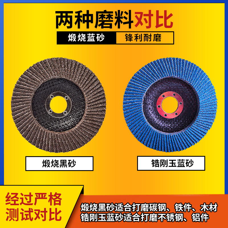 Molino de ángulo persiana hoja de pulido persiana acero inoxidable cobre aluminio hoja de pulido azul arena zirconio corindón paño plano