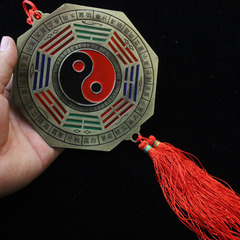 Feng Shui Supplies Colorful Alloy Bagua Mirror Pendant Wholesale Twenty Four Solar Terms 12 Zodiac Tai Chi Yin Yang Bagua Mirror