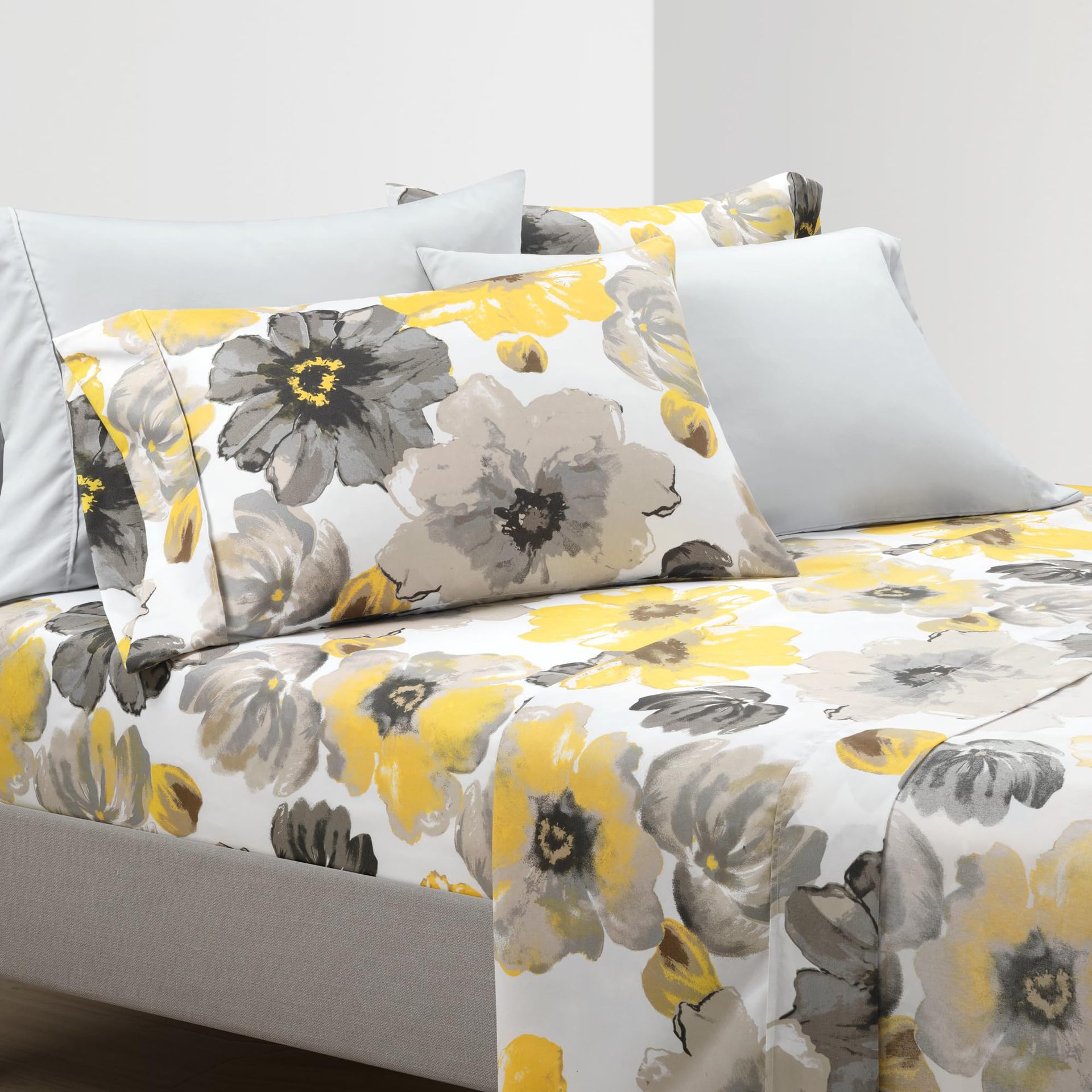 Yellow & Gray King Sheets