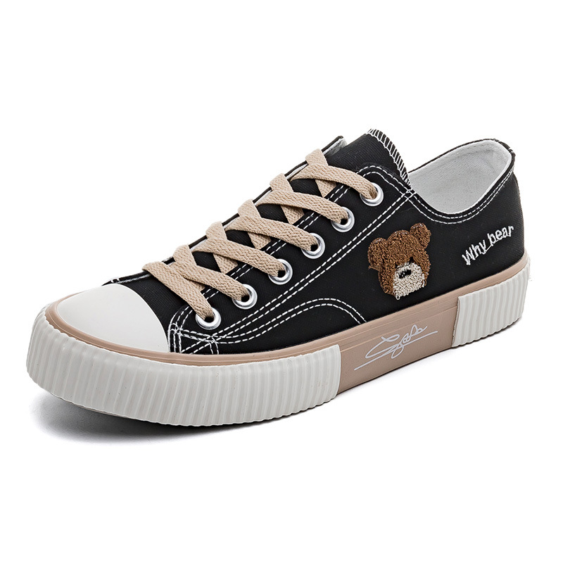 Oso zapatos de lona de los hombres de verano 2023 nuevo transpirable versátil de moda bajo-top estudiante zapatillas casuales zapatos de tela zapatos de moda