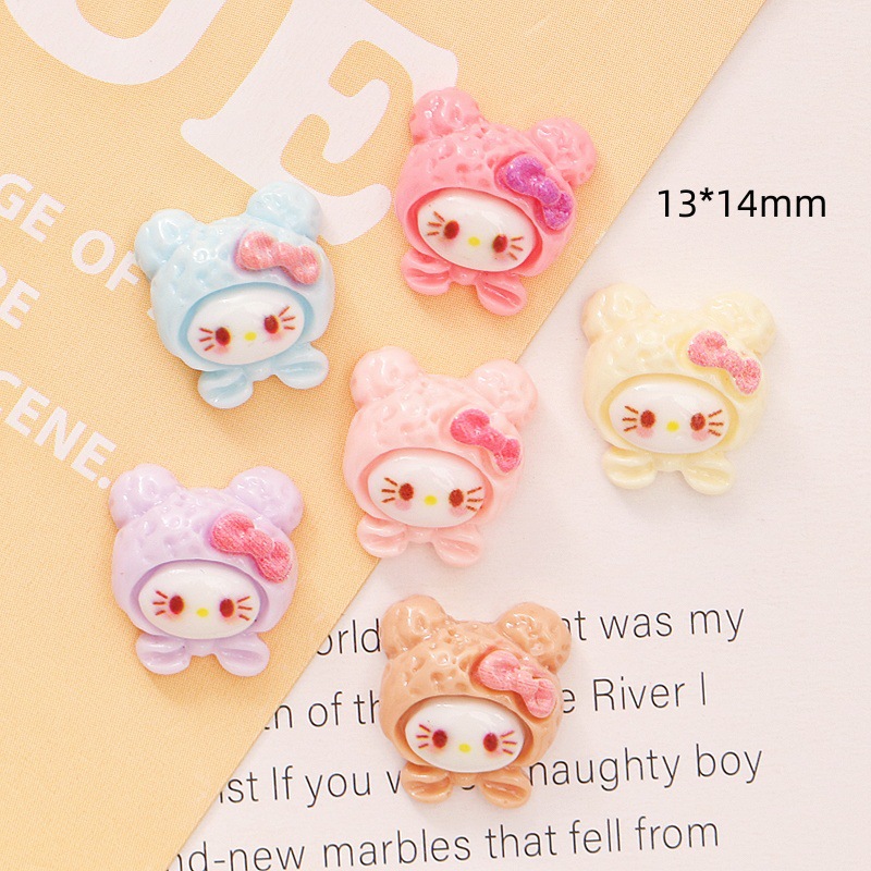 고양이 만화 착용 네일 매니큐어 액세서리 미니 수지 액세서리 diy 크림 접착제 전화 케이스 헤어핀 수제