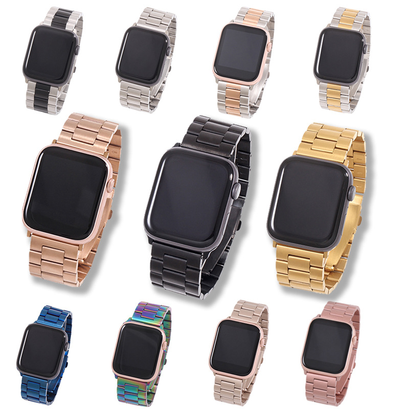 210g Weight Stainless Steel, Steel Belt Strap Material Watch band Classification 304 Stainless Steel, Metal Material Solid Color, Apple Pattern Elegant Style Elegant Solid Color Apple Stainless Steel Steel Belt Watch Band 无