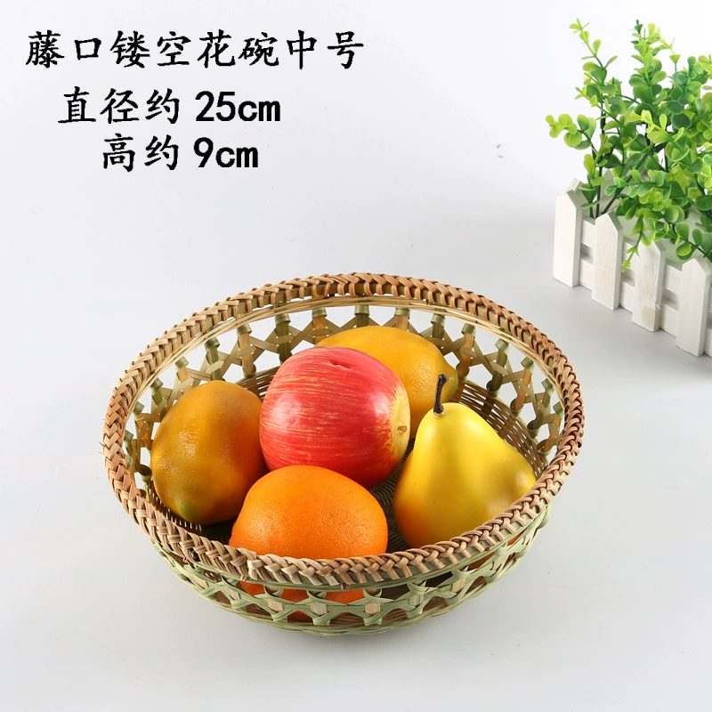T^Handmade bamboo weaving products Bamboo weaving products Creative decoration Home dustpan tray Household small bamboo tray round