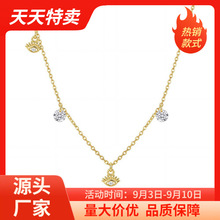 欧美轻奢恶魔之眼吊坠项链女s925纯银小众高级感流苏锁骨链批发