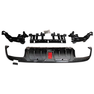 Suitable for Mercedes-Benz C-Class Fixed wind wing - four-door-carbon-pattern-tail-lip-bright-black-tail-throat