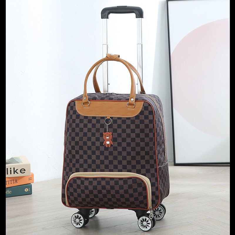 Trolley Bag Women's Large-Capacity Travel Bag Student Foldable Trolley Soft Box Short-Distance Travel Boarding Bag Men's Universal Wheel