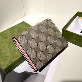 新款女士钱包老花钱夹高版本对折叠银行卡包厂家直供批发跨境专供