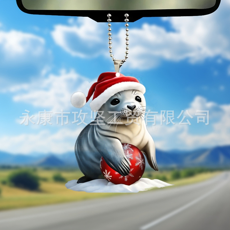 Colgante de decoración acrílica perfecto para accesorios de automóviles y decoraciones de árboles de Navidad para automóviles creativos para atmósfera navideña