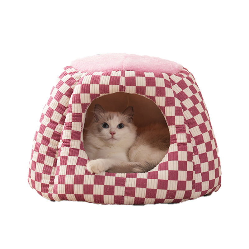 新型猫小屋冬保温四季通用閉鎖型犬小屋小型犬ネット赤防寒猫屋冬モデルが厚くなった|undefined
