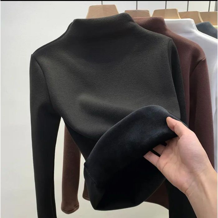 Niños y niñas más terciopelo más grueso terciopelo alemán cuello medio alto como base para mantener el calor en invierno, puede usar un top de manga larga de estilo occidental image 9