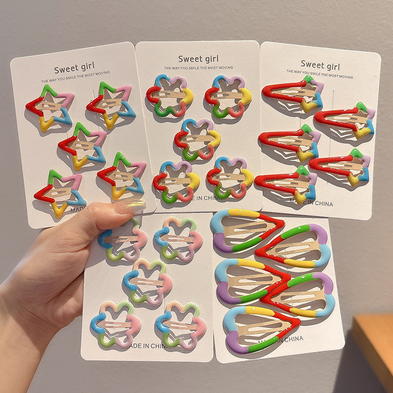 2024 nuevo clip BB de color lindo clip de cabello de boca de pato chica lateral clip de frange para niños tocado tarjeta de cabello rotura