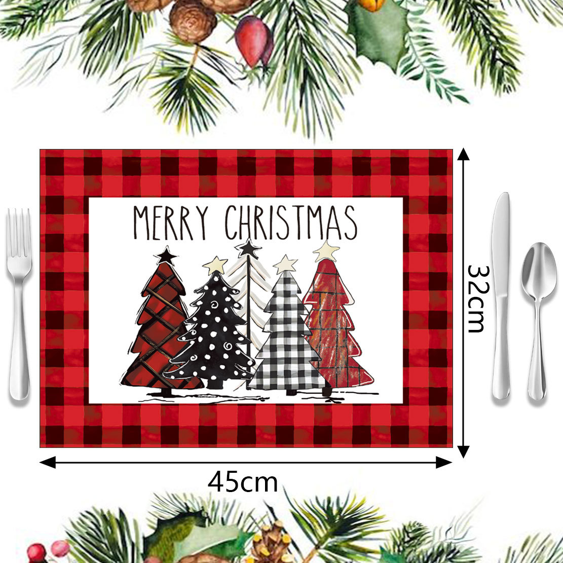 Heim & Garten Weihnachtstischsets Untersetzer Leinen Isolierunterlagen Weihnachtsdekoration Küchentischsets personalisierbar_voghion.com