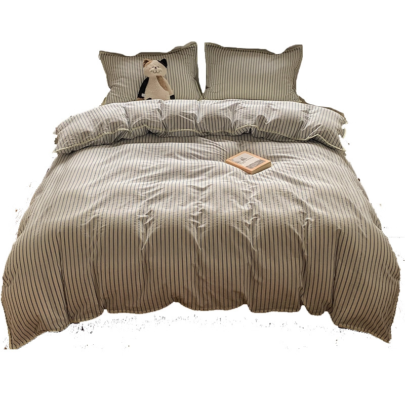 2025 nuevo traje de cuatro piezas de algodón lavado 100% algodón para madres y bebés, sábanas de edredón de algodón, sábanas de tres piezas, sábanas de dormitorio