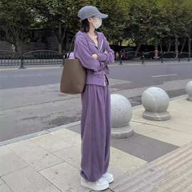 洋气时尚休闲运动衣服女套装春秋季宽松韩版连帽卫衣长裤两件套潮