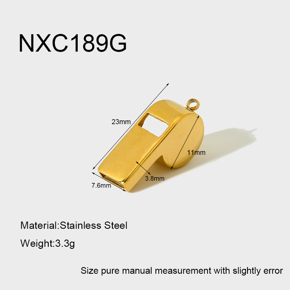 3g Weight 0.03µm-0.05µm Gold Plating Thickness PVD Coated Gold Plating Process Pendant Jewelry Making Type 18K Real Gold Plated Plating Material 1 Piece Quantity 304 Stainless Steel Material Whistle, Notes, Horse Pattern Modern Style, Classic Style Style Plating Craft 1 Piece 304 Stainless Steel Whistle Notes Horse Polished Pendant DIY Ornament Accessories 6